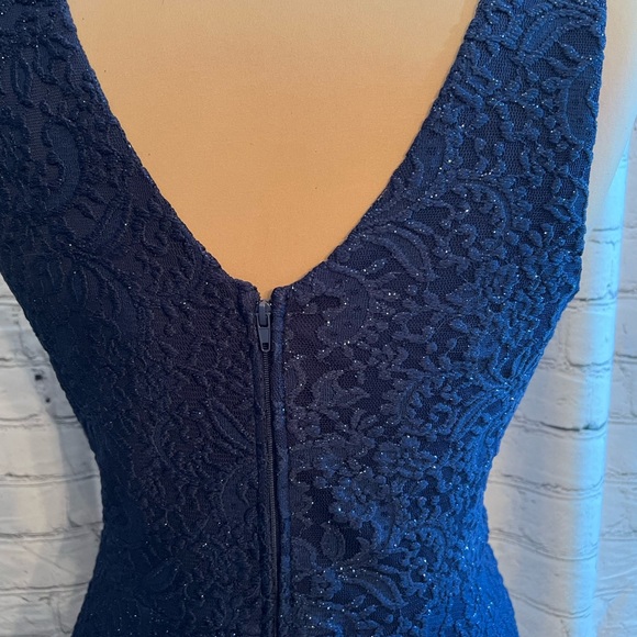 City Studio NWOT Navy Blue V-Neck Formal Mini Dress. Size 15 Junior - Picture 5 of 6